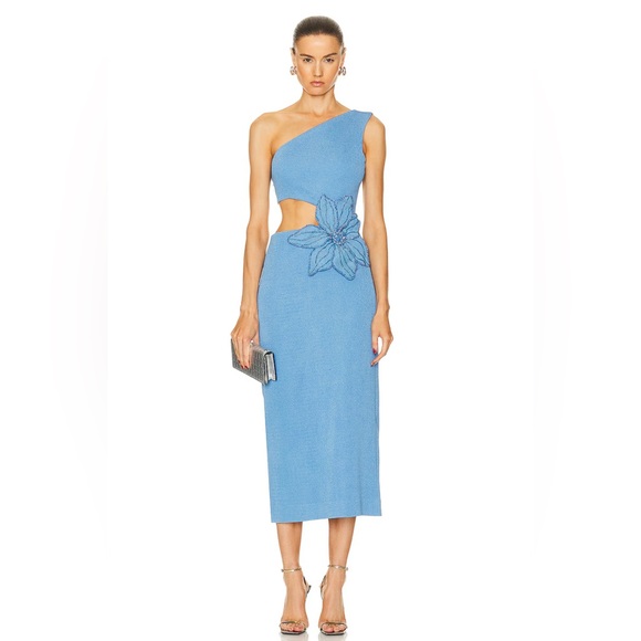 PatBO Dresses & Skirts - PATBO Flower Applique Midi Dress 0